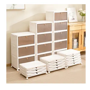 foldable storage Clear Shoes Box plastic Side sliding door type storage box dustproof shoe cabinet desktop shoe storage box