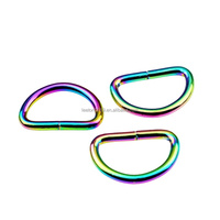 Fourniture en stock de bonne qualité 1.25 pouces 32X20X3.8mm boucle en D en métal de couleur arc-en-ciel