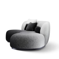 Canapé modulaire incurvé en promotion, revêtement en tissu personnalisable, design dégradé de couleur, forme organique moderne, mobilier de salon