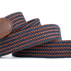 Nuova <span class=keywords><strong>Cintura</strong></span> Elastica Intrecciata in Corda Cerata con Finitura in Pelle, <span class=keywords><strong>Cintura</strong></span> Intrecciata Elastica Casual per Golf e Abiti, per Uomo e <span class=keywords><strong>Donna</strong></span> - Product Image 5