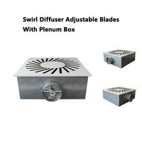 Diffuseur de ventilation de plafond moderne en acier avec pales réglables, pour climatisation, type tourbillon, avec boîtier isolé et registre, thermolaqué