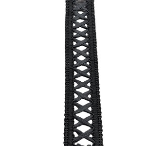 Chiều Rộng 3 Cm Trắng Đen Polyester Chéo Đàn Hồi Ribbon Doanh Crochet Ban Nhạc Cho Phụ Nữ Ăn Mặc Hàng May Mặc Cổ Áo Túi Giày - Product Image 6