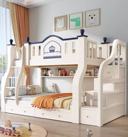 Cama litera superior e inferior para adultos, ideal para apartamentos pequeños, cama alta y baja para niños, toda de madera maciza, y cama infantil.