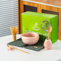 Service à thé en céramique de qualité supérieure, écologique et durable, de qualité alimentaire, style Japandi, avec bol à matcha à bec verseur en forme de cœur, pour l'exportation