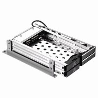 Unestech Enclosure SATA in Alluminio a Doppio Alloggiamento 2.5 Pollici Hot Swap Caddy Tray SSD Rack Mobile per Hard Drive