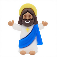 8 figurines miniatures de Jésus en PVC marron, statues religieuses classiques, cadeaux de Pâques, événements religieux, école du dimanche, ensemble de figurines miniatures de Jésus