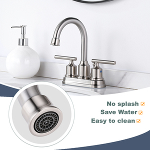 America Style UPC Ceramic Cartridge Bathroom Faucet Dual Handle 4 Inch Centerset Basin Sink Faucet with Lift-rod Pop Drain - Product Image 2