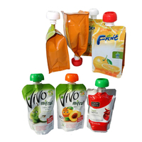 Pochette Doypack personnalisée en plastique biodégradable réutilisable de qualité alimentaire avec bec verseur pour jus de fruits liquides