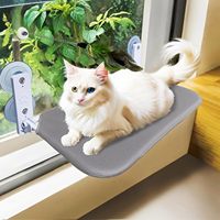 Perchoir de fenêtre pliable moderne pour chat, ventouses puissantes, coussin réversible en maille respirante et peluche, capacité de charge de 25 kg, toutes saisons
