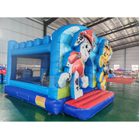 Château gonflable personnalisé Pat'Patrouille, château gonflable Pat'Patrouille pour chien, château gonflable Pat'Patrouille avec toboggan pour location