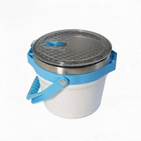 Seau à glace isotherme en acier inoxydable à double paroi de 4,2 L avec couvercle, grand seau à glace en métal pour le camping et les fêtes