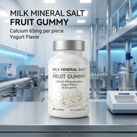 CAXIN OEM Milk Mineral Salts Calcium Gummies 65mg Prebiotic Inulin Yogurt Flavor 60-count Promote Digestion
