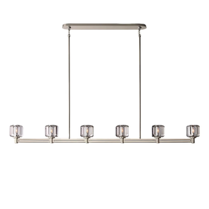 Candelabro lineal de Metal con luz colgante de cristal de lujo moderno nórdico personalizado para decoración interior para Villa Hotel Lobby Island E26 - Product Image 2