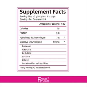 Complément en poudre de collagène avec vitamine C et acide hyaluronique pour favoriser la santé des cheveux, de la peau et des ongles chez l'adulte - Product Image 5