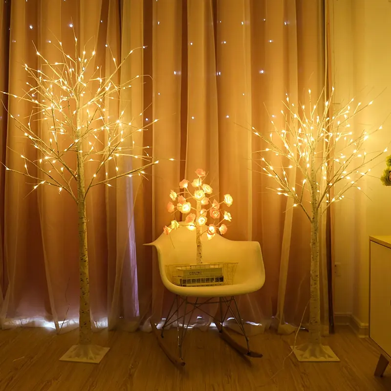 Lanterna de led para árvore de natal, decoração de casa de páscoa, fio de cobre, interruptor noturno usb, luz de árvore de natal