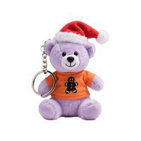 Logo de marque personnalisé Mini ours en peluche gris porte-clés ours en vrac Promotion pas cher peluche ours en peluche porte-clés avec t chemise rouge