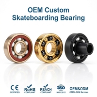 Roulements en céramique Premium 608 2RS, axe intégral en titane doré 420 SS, ZrO2 Si3N4, pour skateboard et longboard