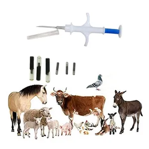 批发高品质RFID动物宠物芯片2.12 * 12毫米识别注射器绵羊马牛农场