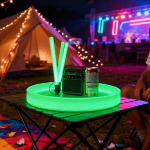 Plateau de bar lumineux à LED rechargeable, plateau de service de boissons coloré et clignotant pour l'ambiance des boîtes de nuit - Product Image 2