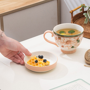 Creative Elegant Camellia Printing 500Ml Breakfast <b>Cup</b> Luxury <b>Tea</b> <b>Cup</b> <b>Set</b> Luxury Porcelain Coffee <b>Cup</b> Ceramic Mug Manufacturer - Product Image 6