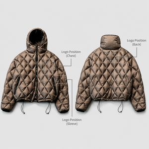 Chaqueta Acolchada Metálica con Diamantes para Hombre, Chaqueta de Plumón de Ganso para Exteriores, Cortavientos, Ligera, Fabricante Mayorista Personalizado - Product Image 4