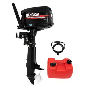Moteur hors-bord Hangkai 123cc 4 temps à refroidissement par eau, arbre court, essence, 6,5 CV, économique - Product Image 1