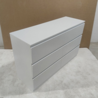 Commode double contemporaine noire à 6 tiroirs, design sans poignée, instructions d'assemblage interactives 3D pour la maison, le bar, la chambre à coucher