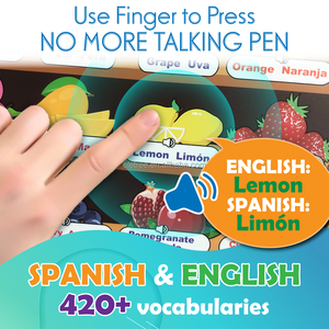 ELETREE 420 mots, livre électronique bilingue <span class=keywords><strong>espagnol</strong></span> et anglais, Conociendo Nuevas Palabras, jouet éducatif musical, livre sonore pour enfants - Product Image 4