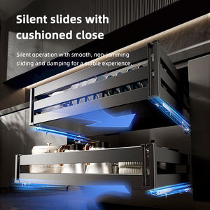 تصميم جديد لسلة تخزين متعددة الطبقات قابلة للسحب من الفولاذ لخزائن المطبخ، صديقة للبيئة ومتعددة الوظائف - Product Image 3