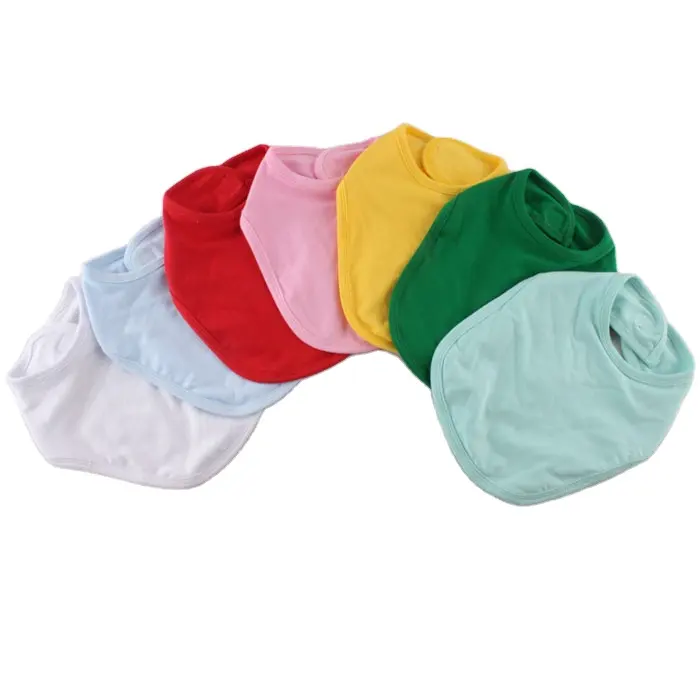 OEM Wholesale Solid Color Soft Cotton Infant Baby Drool Bibs Blank Unisex Baby Bib Manufacturer