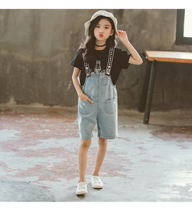Importación de ropa de bebé de China Pretty Brand Soft <span class=keywords><strong>Jeans</strong></span> Ropa para niños Conjuntos para niñas Verano - Product Image 3