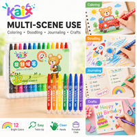 Crayons torsadables KAIX, lot de 24, crayons soyeux rétractables pour les tout-petits, emballage de marque privée