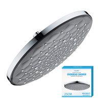 Pommeau de douche surdimensionné de 25cm-Conception de pluie ronde haute pression chromée en ABS pour une sensation de spa ultime (Offre Spéciale)