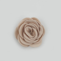 Bunga Camellia tepi terbakar Satin 6cm untuk Corsage pakaian sepatu topi tas tempat tidur mainan boneka aksesori rambut-Dekorasi DIY