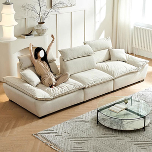 Sofás Modernos de Diseño para el Hogar, Estilo Crema, Respaldo Móvil, Juego de Sofás Populares de Asiento <span class=keywords><strong>Ancho</strong></span>, Sofá de Tres Plazas, Sofás Nube - Product Image 1