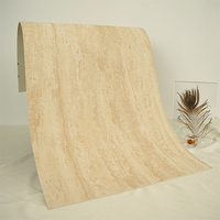 Panel Dinding Eksterior Batu Tiruan MCM Travertine, Lembaran Veneer Lunak Buatan, Papan Dinding