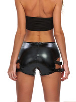 Polyester cuir élastique robe Bar DS Costume Sexy discothèque danse Performance scène Costume noir Shorts femmes PU Shorts