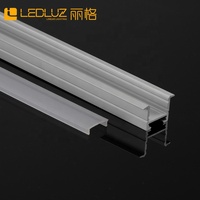 Profilé LED encastré en aluminium 15 mm pour bande COB, éclairage linéaire sans cadre avec diffuseur pour plafond et mur commerciaux