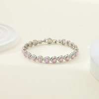 Prix de gros argent sterling 925 luxe hip hop personnalisé vvs moissanite glacé bracelet cubain taille coeur pour les femmes