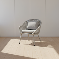 Chaise en corde moderne de haute qualité pour l'extérieur, résistante aux UV, avec structure en aluminium thermolaqué, pour hôtels et villas