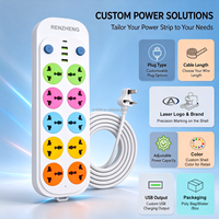 Multiprise avec USB-C, rallonge 10 prises 3 ports USB, extension multiprise avec interrupteurs individuels