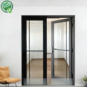 Puerta Principal Doble de Aluminio y Vidrio Moderna 2026 |   Hoja Asimétrica con Vidrio Templado - Product Image 2