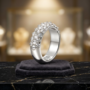 Anillo de compromiso y boda de moissanita geométrico de moda con engaste de bisel, estilo Hip Hop Bling, de plata de ley 925, edición limitada. - Product Image 2