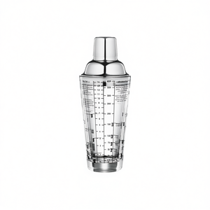 Shaker à cocktails moderne en verre 400 ml avec graduations, réutilisable - Product Image 2