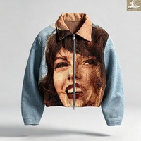 Veste bomber pour femme, style streetwear artistique, personnalisée, en tapisserie tissée