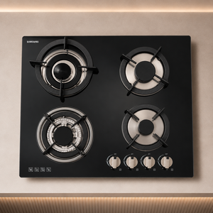 Fornello a Gas GPL SAMSUNG a 4 Fuochi con Piano in Vetro Temperato, per Cucina, Potente, Integrato ed Esterno - Product Image 2
