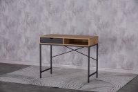 Bureau de travail moderne Easycarry KD avec 1 tiroir et 1 compartiment ouvert, bureau d'ordinateur avec structure en métal robuste