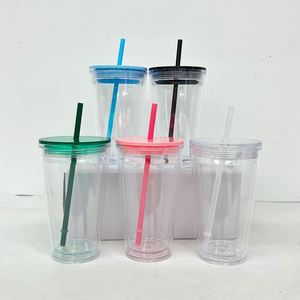 16oz 24oz Double Walled Colorful Plastic Tumbler 16 oz Pre Drilled Snow Globe Acrylic <b>Mug</b> Cup with Holes and Plugs - Product Image 1