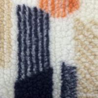 Tissu Jacquard Géométrique Imprimé en Polaire Texturée, Peluche Tricotée Imprimée 100% Polyester pour Vêtements, Jouets et Tapisserie Automobile