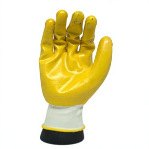 Guantes de Seguridad de Poliéster Amarillo Gekko, 10 mil de Grosor, 10 Pulgadas, Completamente Recubiertos, Lisos, Antideslizantes, con Puño de Punto, de Uso General, Sin Látex - Product Image 1